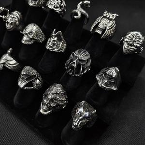 VAF Anel ayı Caveira Bague Tete De Mort Anillos De Calabera Calavera paslanmaz çelik pençe Goth gotik kafatası iskelet erkek yüzük - Product Image 2