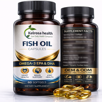 Huile de poisson oméga-3 biologique, complément nutritionnel pour l'immunité, huile de poisson en capsules pour la vitalité et le bien-être, marque privée