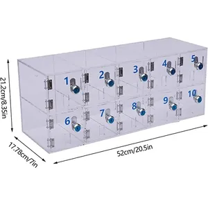 Nouveau design personnalisé boîte de rangement cellulaire en plastique acrylique transparent serrures à clés téléphone boîte de rangement mobile <span class=keywords><strong>casier</strong></span> en plastique - Product Image 4