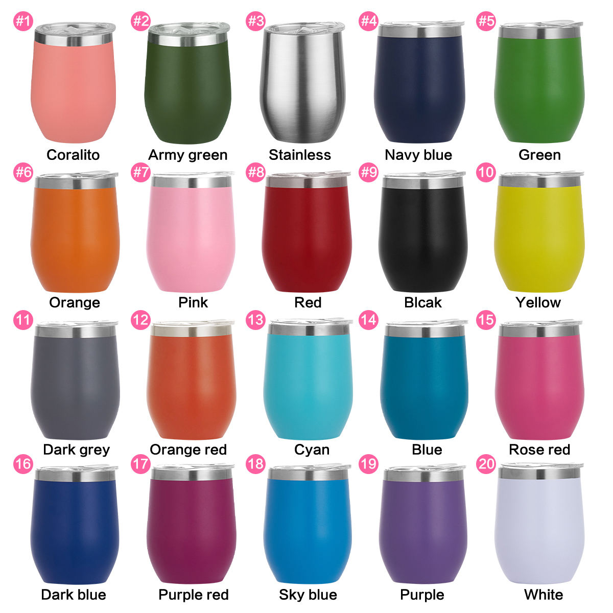 แก้วไวน์ไข่ ขนาด 12 ออนซ์