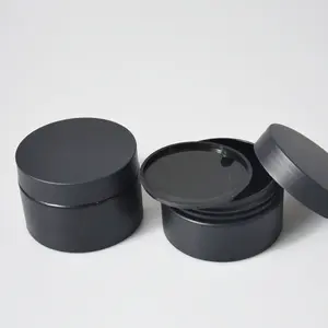 Großhandel mattschwarze Farbe Plastik gläser leere Kosmetik verpackungs behälter Plastik creme glas mit schwarzen Deckeln