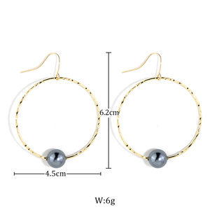 Orecchini minimalisti in oro 14k all'ingrosso Stock grandi orecchini eleganti orecchini a cerchio grosso per le donne gioielli a basso costo - Product Image 2