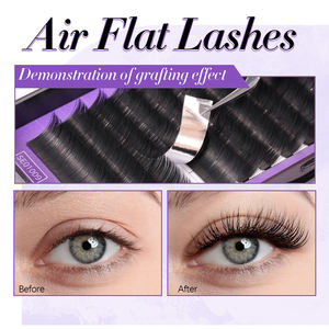 Cils plats aériens de couleur nude brun, 0,15 mm, courbure C, 8-15 mm, paquet individuel pour <span class=keywords><strong>cheveux</strong></span> noirs/bruns - Product Image 2