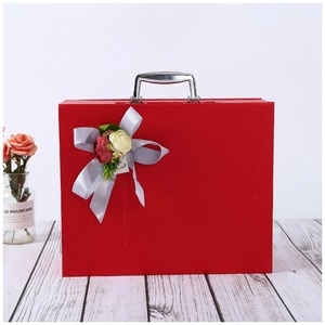 Customize Luggage <b>Design</b> Suitcase Boxes Hard Cardboard Paper Clothing Gift <b>Packaging</b> Box with Gold Handles - Product Image 1