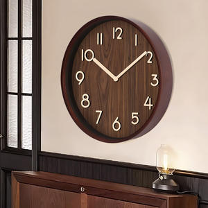 <span class=keywords><strong>นาฬิกา</strong></span><span class=keywords><strong>แขวน</strong></span>ผนังไม้แท้ ดีไซน์เรียบง่าย สไตล์ใหม่ เงียบสงบ ระบบควอตซ์ สำหรับห้องนอนและห้องนั่งเล่น - Product Image 3
