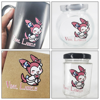 Logotipo personalizado UV Anime transferencia pegatinas impermeable Rosa pequeño tarro taza caja decorativa con modelo DTF para diseño personalizado