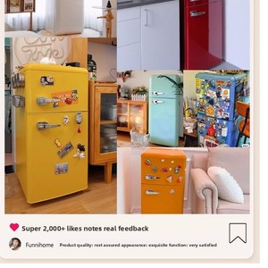 KenToen French Retro Refrigerator Freezer Double Door 98L Auto-Defrost Household Small Rental Dormitory First-Class Energy KenTo - Product Image 2