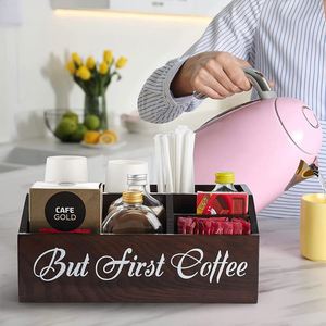 Organizador de Estación de Café de Madera, Accesorios de Bar Estilo Rústico, Venta al Por Mayor Personalizada - Product Image 6