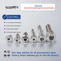Sekrup Mesin Kepala Silinder WXSNY DIN912 ISO7380, Sekrup Kepala Datar, Sekrup Torx Anti Bongkar, Sekrup Allen