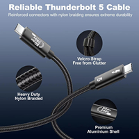 Cable Thunderbolt 5 Tipo C PD240W 5A, Transmisión de Datos de 80 Gbps, Pantalla de Video 16K60Hz 8K60Hz, Cable de Carga Rápida para Disco Duro de Computadora