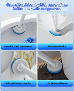 Cepillo de Inodoro Desechable de Plástico con Esponja - Limpiador de Inodoro Portátil con 14 Recambios y Soporte - Product Image 2