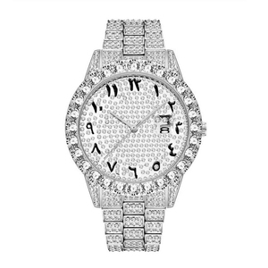 Azules RTS-Reloj de pulsera clásico para hombre, de lujo, 44mm de diámetro, oro de 18k, números árabes, con diamantes - Product Image 4