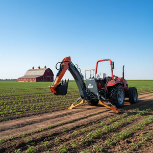 Attache de pelle rétrocaveuse Tmg Swing, 7 pieds, attache 3 points, godet de 12 pouces, pour tracteur de 40 à 100 CV, modèle remorquable à grande portée - Product Image 2