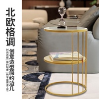 Nouvelle conception de table basse à café et à thé en métal à double étage