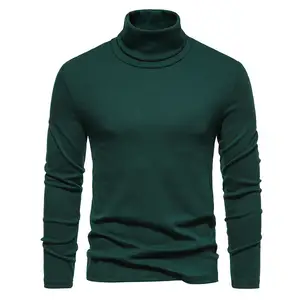 shirt long sleeve for men autumn and winter new high quality t shirt turtleneck cashmere customizable tee shirt