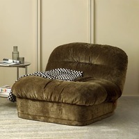 Fauteuil individuel en tissu, style rétro mi-siècle, forme bagel, pour maison d'hôtes, fauteuil de loisirs créatif de designer, mobilier de balcon