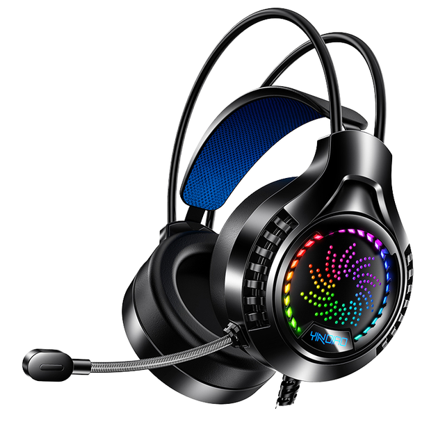 Q7 Gaming Luminous Over-ear Metal Headphones with Microphone-DJ Sports & Travel Use Wired Single Color Lighting