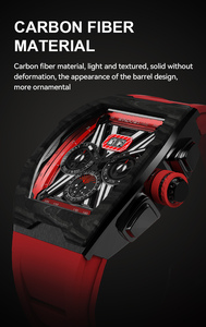 Reloj de Pulsera para Hombre, Estilo <span class=keywords><strong>Fibra</strong></span> de Carbono OEM, Personalizado, Multifunción, Resistente al Agua, de Alta Calidad, Automático, de Lujo, con Diseño de Esqueleto - Product Image 4