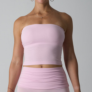 SUHE Cotton Waist-cinching High Elasticity Strapless <b>Backless</b> Bustier <b>Bra</b> Slimming Sports <b>Bodysuit</b> Jumpsuit Multi-color Solid - Product Image 5