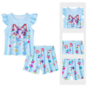 Set di pigiami per bambini di nuovo arrivo personalizzati colorati regali per bambine Set <span class=keywords><strong>pigiama</strong></span> vendita calda abbigliamento morbido per bambini Set per ragazze - Product Image 2