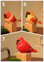 Animaux en bois sculpté décor d'oiseau sculpté Figurines d'oiseaux peints à la main petit oiseau décor à la maison