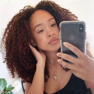 <span class=keywords><strong>Perruque</strong></span> Lace Front Cheveux Humains Bouclés <span class=keywords><strong>Afro</strong></span> Kinky Ondulés Couleur Brun Rouge, Cuticules Alignées, Offre Spéciale - Product Image 4