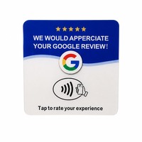 Carte NFC en acrylique pour avis Google, carte NFC NTAG213 120x120mm, passive, réinscriptible, appuyez pour laisser un avis sur le magasin du commerçant