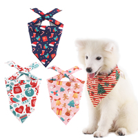 Luxueux personnalisé Noël imprimé Pet Triangle écharpe nouvel an chien et chat bave serviette accessoires pour animaux de compagnie