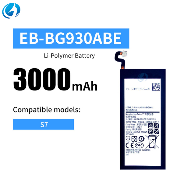 Rechargeable Batteries for Phone Use Li-Polymer EB-BG930ABE Battery for Samsung Galaxy S7 3000mah 3.85V