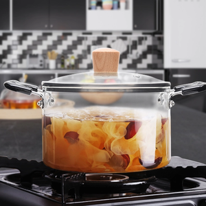 Casserole transparente épaississante de grande taille, <span class=keywords><strong>pot</strong></span> de cuisson en verre borosilicate résistant à la chaleur, Offre Spéciale - Product Image 3