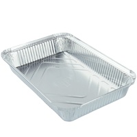 21x13 Zoll Großformatige Dampfgarbehälter mit Extra Großem Aluminiumfoliendeckel, 9700ml Lebensmittelbehälter, Robust, Recycelbar, Lebensmittelecht