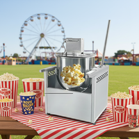 Automatic Gas Popcorn Machine 220V Commercial Mini Caramel Popcorn Maker for Snack Shop Bakery Cinema Food Business