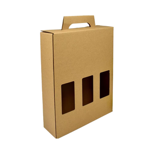 Boîte de transport de bouteilles de bière durable de 500ml avec 3 vitrines de présentation, support en carton, 3 bières, bière, cidre, cadeaux pour les fêtes - Product Image 1
