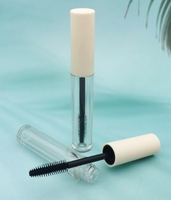 Tube de rouge à lèvres vide en plastique ABS 5 ml, finition mate or rose, avec bouchon à vis, brosse en forme de peigne, couleur personnalisée sérigraphiée