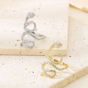 Se Aceptan Dijes Personalizados para la Fabricación de Joyas, Anillo de Acero Inoxidable con Zirconia Cúbica 5A+ en Forma de Serpiente para Mujer - Product Image 1