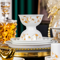 Service de vaisselle en céramique de Jingdezhen personnalisé – Bols et assiettes haut de gamme, compatibles micro-ondes, en porcelaine blanche de qualité supérieure, cadeau d'entreprise ou de déménagement