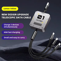 Cable de Carga Retráctil Multifuncional 3 en 1 Personalizado de 100w, Cable USB a Tipo C de Carga Rápida Micro TPE