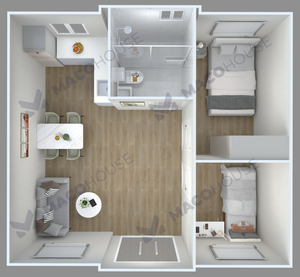 Maisonnette Modulaire Préfabriquée Entièrement Meublée Extensible 2 Chambres pour Exportation – Maisons Pliables à <span class=keywords><strong>Vendre</strong></span> - Product Image 6
