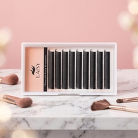 Extensions de cils en cachemire noir intense de haute qualité, double couche, volumineuses, individuelles, plateaux de cils L M J B LC LB LJ, vente en gros