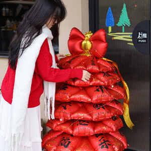 <b>New</b> Year Red Lucky Tree <b>Balloon</b> Decorations For <b>Home</b> Party Setup Christmas Tree Shape Toy <b>Balloons</b> - Product Image 1
