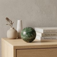 Boule diffuseur d'arômes en marbre vert naturel sculpté à la main, durable, anti-odeur, pour la maison et la chambre à coucher