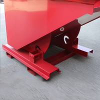 Bac à déchets industriel résistant à la rouille - Bac auto-vidant à commande par chariot élévateur pour les déchets de construction/la collecte des copeaux d'usine