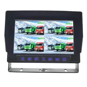7英寸IP69K防水汽车液晶显示器1CH 2CH 3CH 4CH分体式720P 1080P视频输入四IPS彩色屏幕，用于后视客车