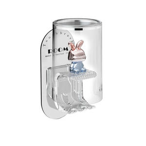 Porte-brosse à dents mural en forme de lapin mignon, ventouse transparente, sans perçage, pour brosses à dents électriques pour enfants - Product Image 2
