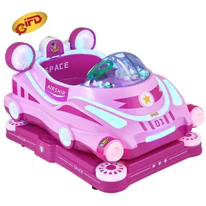 Carro de balanço para crianças IFD, modelo de nave espacial operado por moedas, brinquedo comercial com sopro de bolhas
