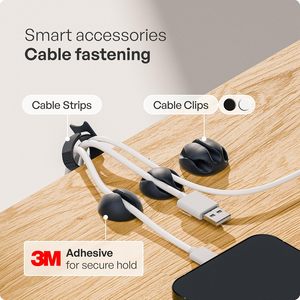 Set di Gestione Cavi da <span class=keywords><strong>Scrivania</strong></span> Facile da Montare Sotto il Tavolo, 2 Fascette per Cavi 10X, Organizzatore per Ufficio e Casa, Vassoio Portacavi - Product Image 5