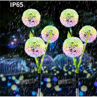 Lampu LED bunga Dandelion dekorasi taman tahan air, lampu LED pasak surya luar ruangan dekorasi tahan air