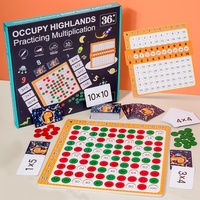 Jeu de société en bois pour apprendre les tables de multiplication, cartes flash Montessori, activité éducative, cadeau pour enfants