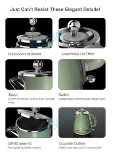 재고 YD-1830 이중 벽 레트로 전기 주전자 220v 360 도 회전 기지와 온도 제어 홈 사용 디자인 - Product Image 4