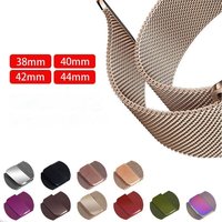 Bracelet magnétique en acier inoxydable respirant et étanche pour montre, compatible avec les tailles de montre 38-49 mm, en stock